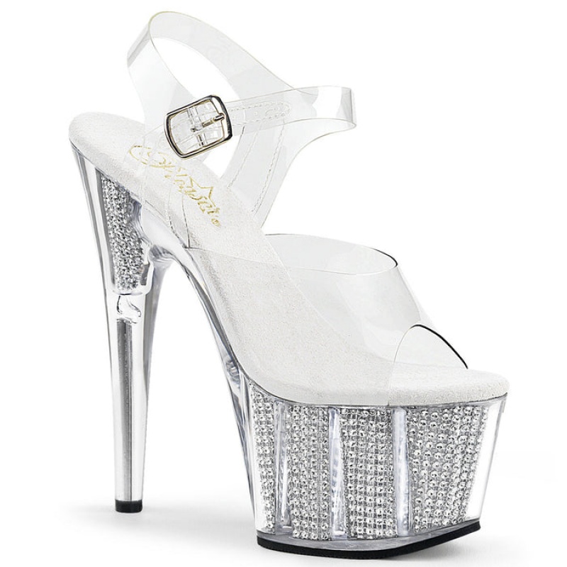 Silver Pleaser Adore-708SRS Women's Sandals | BY7916384