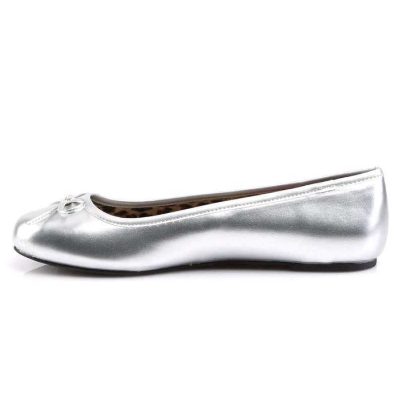 Silver Pleaser Anna-01 Women's Flats | JT1243586