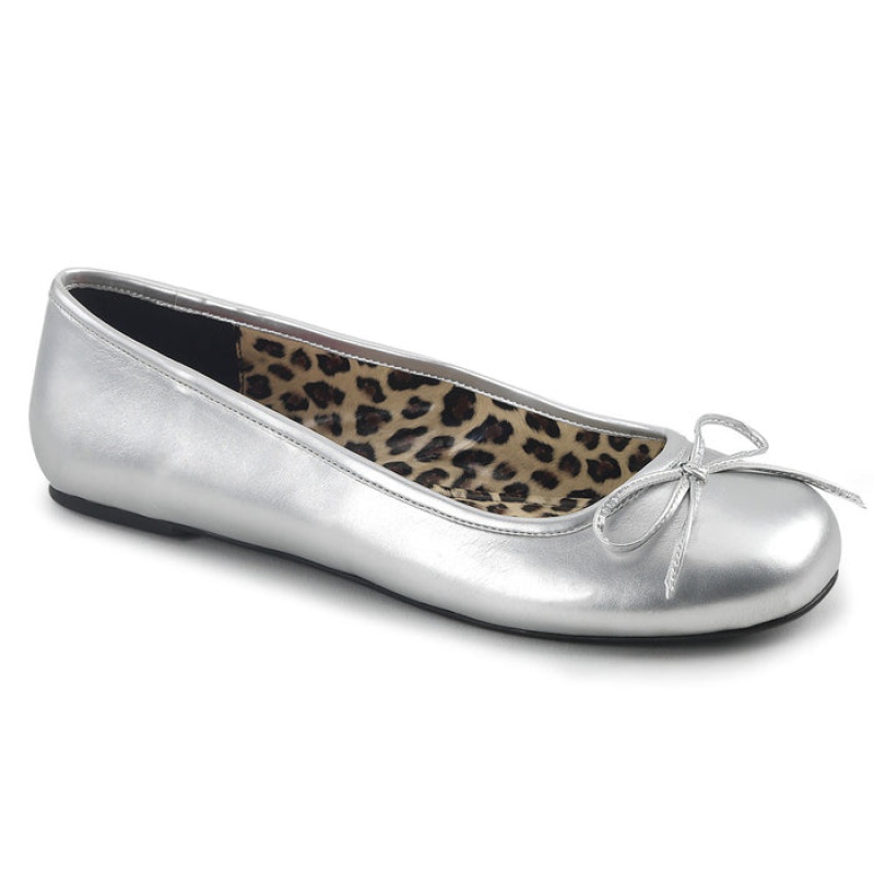 Silver Pleaser Anna-01 Women's Flats | JT1243586