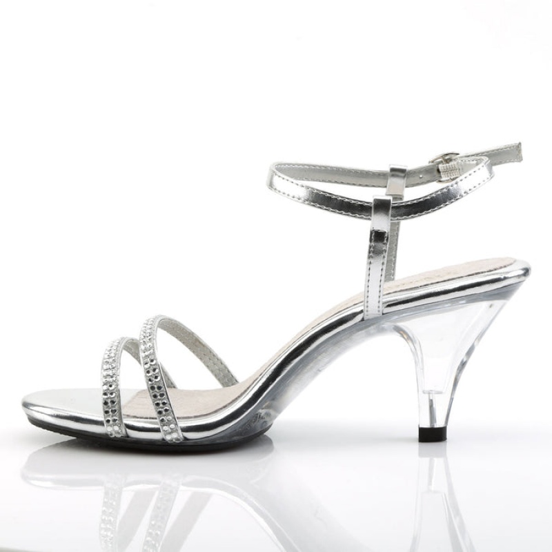 Silver Pleaser Belle-316 Women's Slingbacks | JR6534197