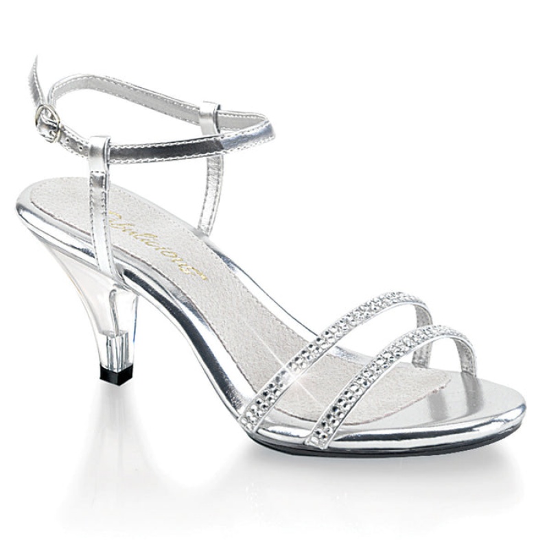 Silver Pleaser Belle-316 Women's Slingbacks | JR6534197