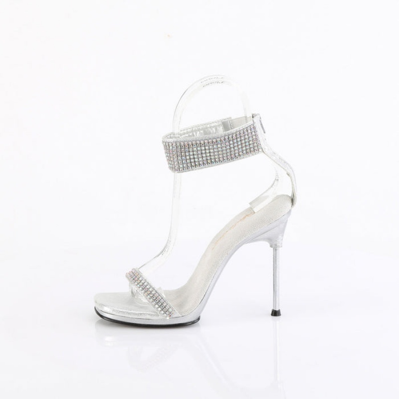 Silver Pleaser Chic-40 Women's Sandals | MY8140736