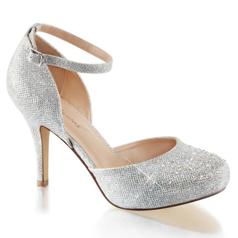 Silver Pleaser Covet-03 Women's Pumps | QC0786239