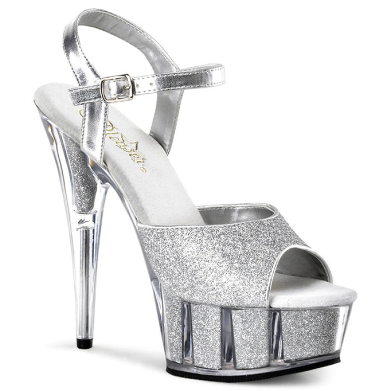 Silver Pleaser Delight-609-5G Women's Sandals | XS2431980