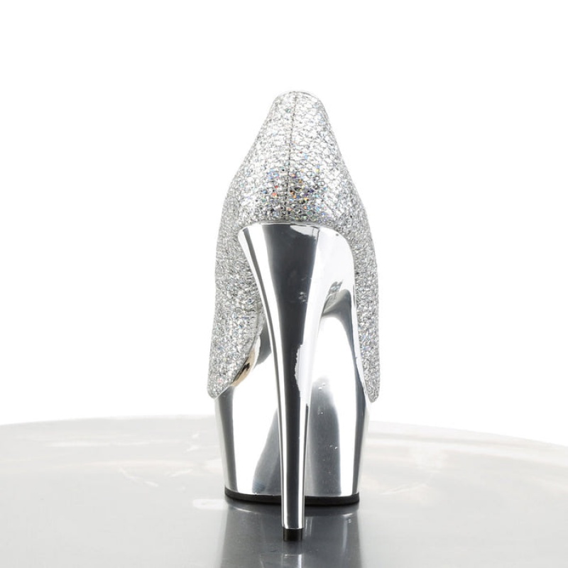 Silver Pleaser Delight-685G Women's Pumps | VB6973245