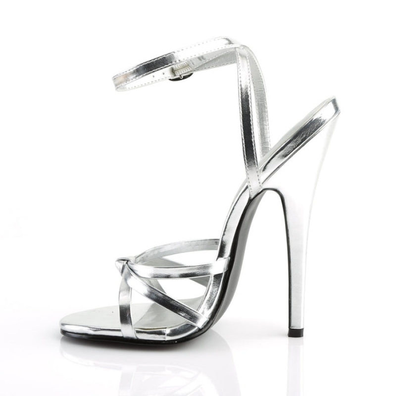 Silver Pleaser Domina-108 Women's Sandals | EZ7659140