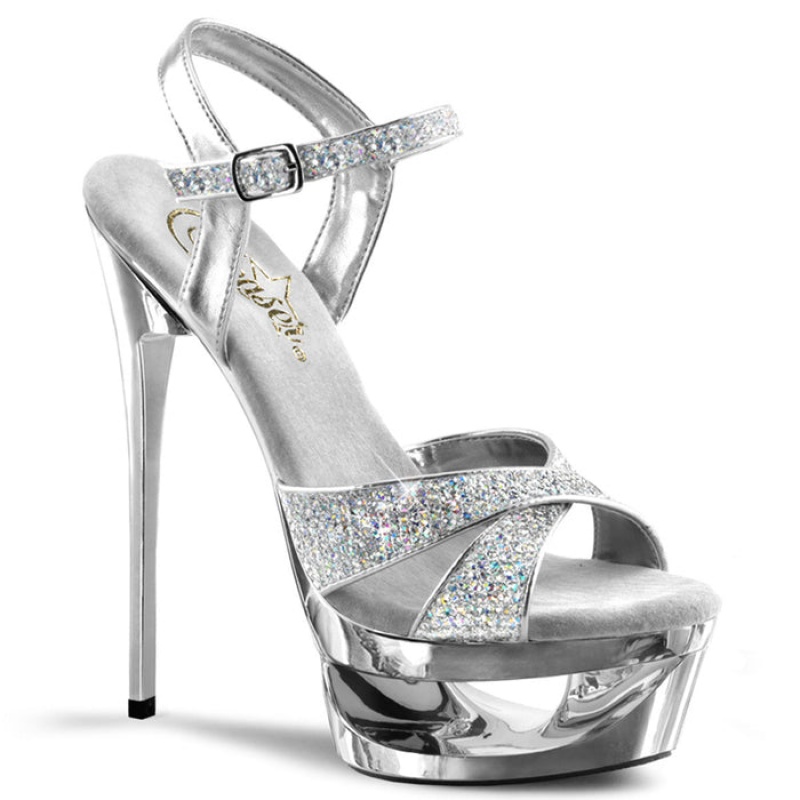 Silver Pleaser Eclipse-619G Women's Sandals | BK0591387