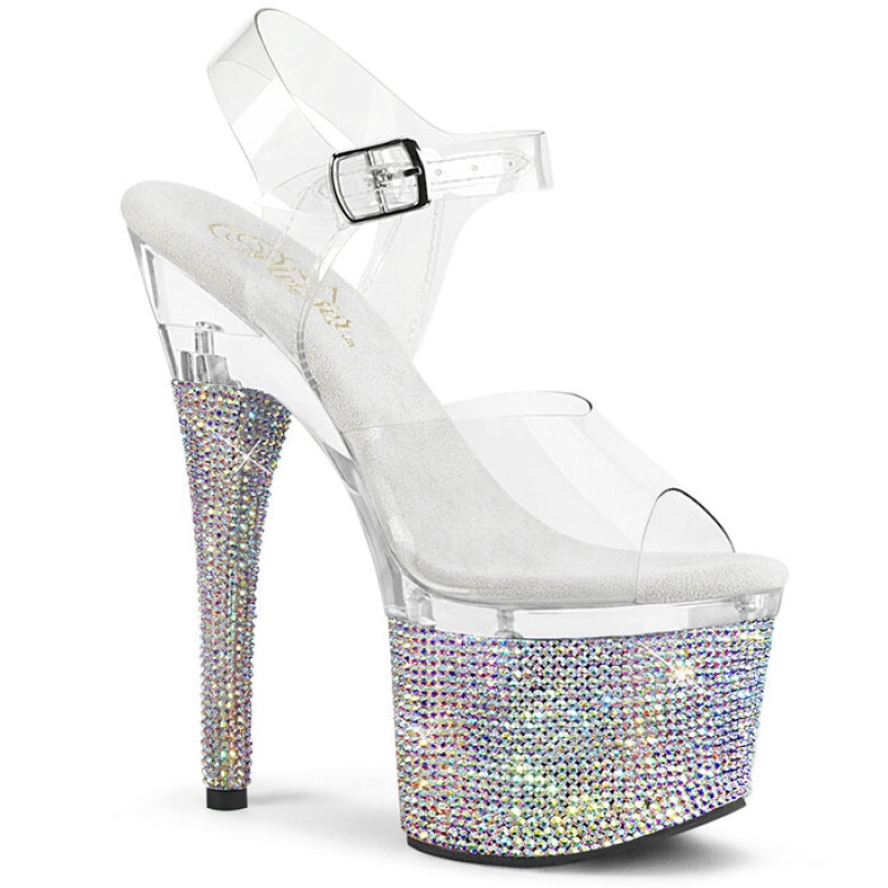 Silver Pleaser Esteem-708DM Women's Sandals | GL7683120