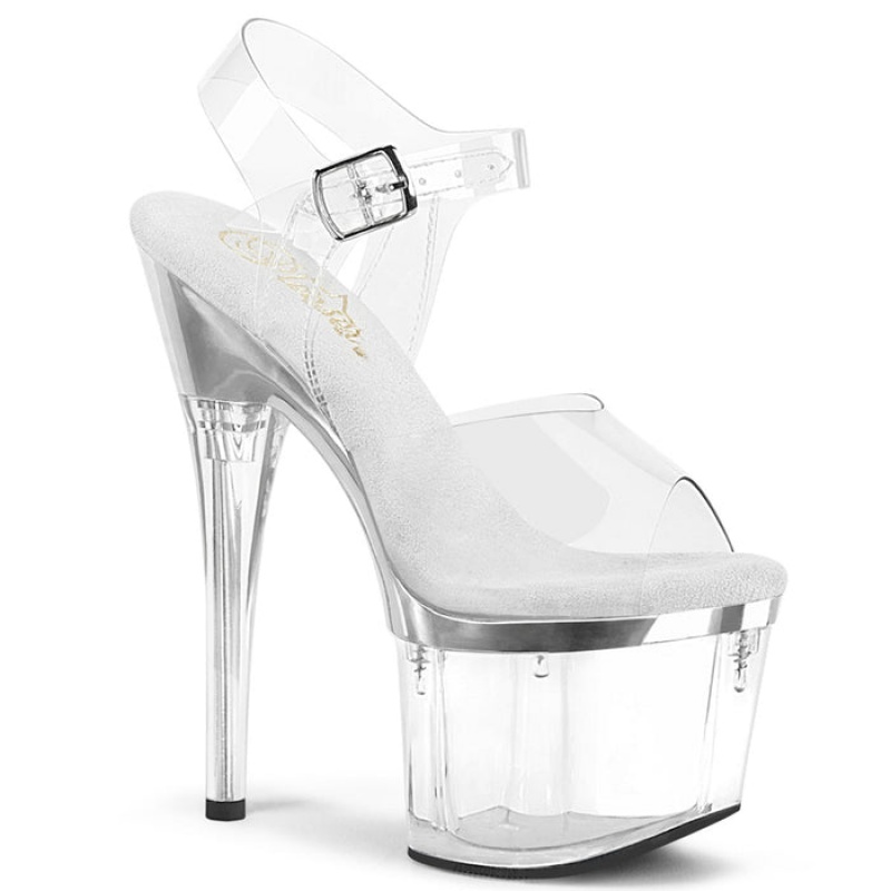 Silver Pleaser Esteem-708 Women's Sandals | HK3710524