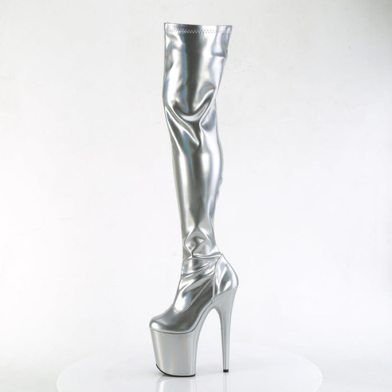 Silver Pleaser Flamingo-3000HWR Women's Boots | QS3869721