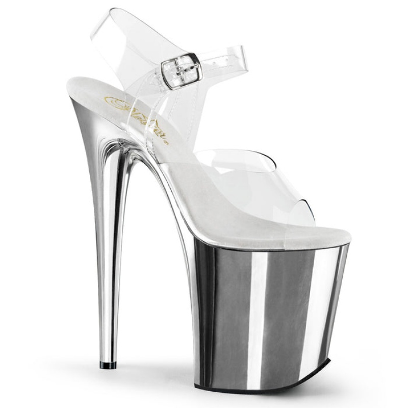 Silver Pleaser Flamingo-808 Women's Sandals | ID7625194