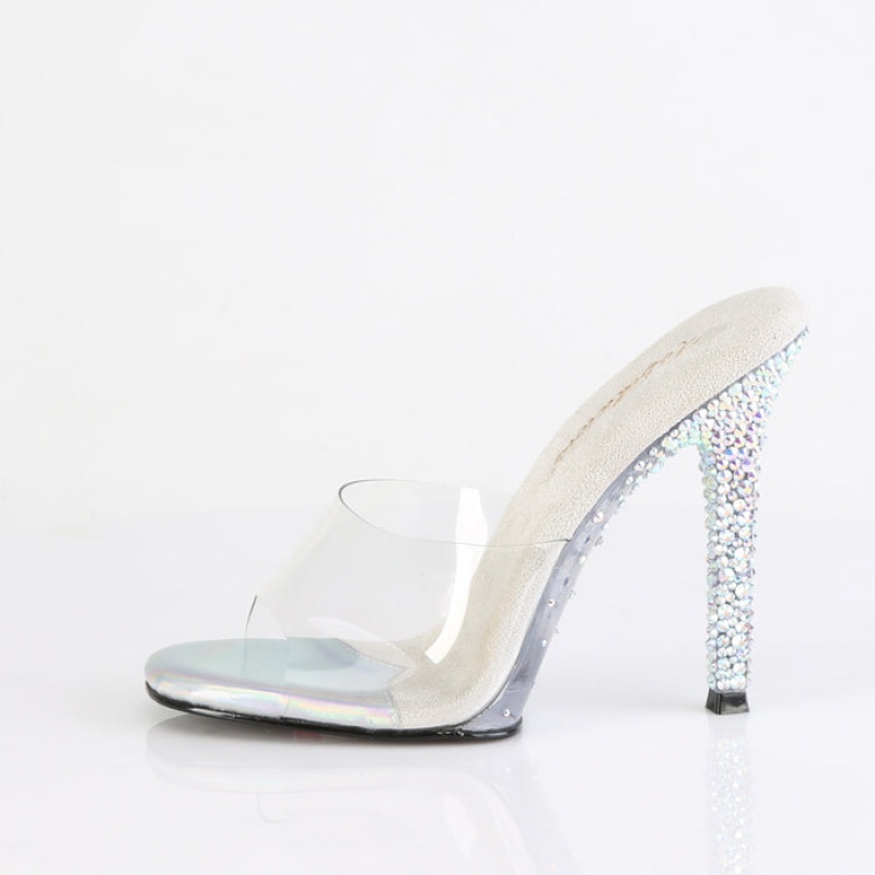 Silver Pleaser Gala-01DSP Women's Slides | YR1624538