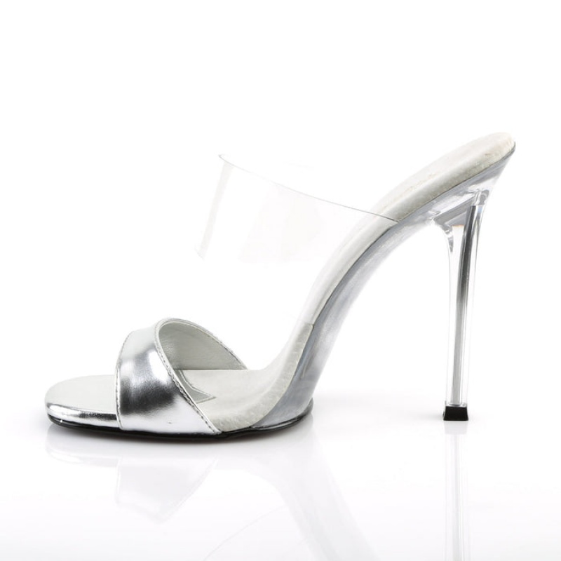 Silver Pleaser Gala-02L Women's Slides | ZF7046985