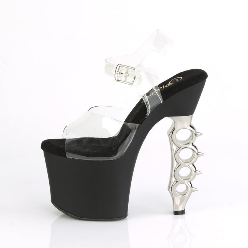 Silver Pleaser Irongrip-708 Women's Sandals | VD5978230