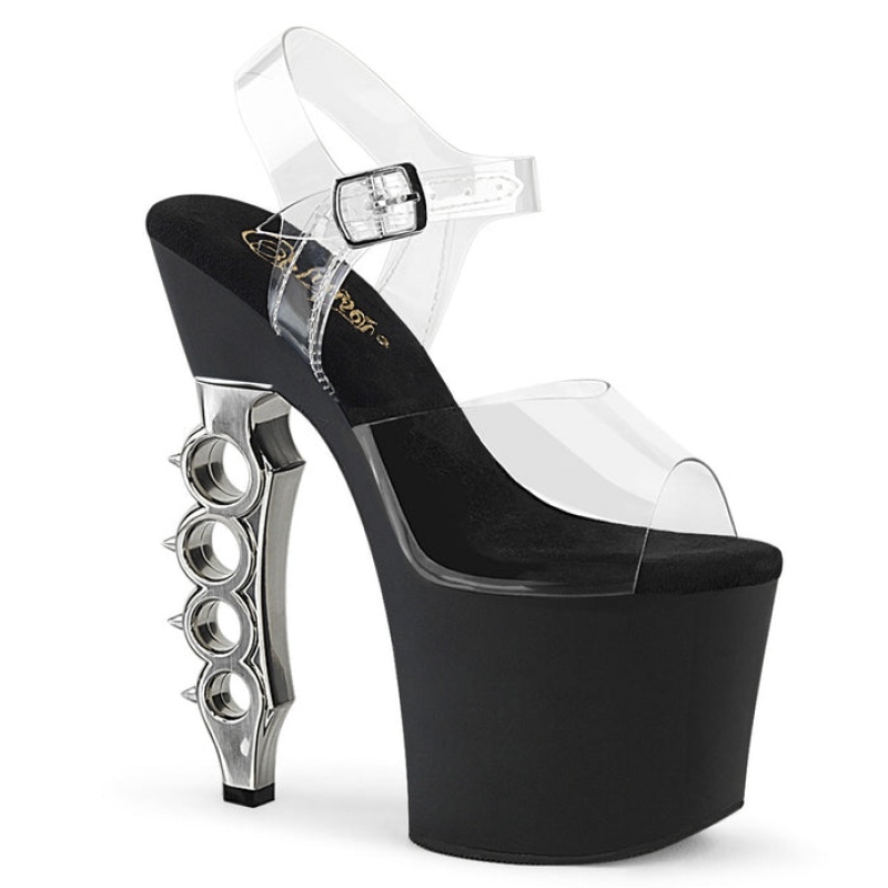 Silver Pleaser Irongrip-708 Women's Sandals | VD5978230