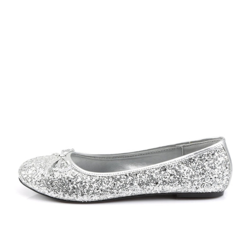 Silver Pleaser Star-16G Women's Flats | GI9014528