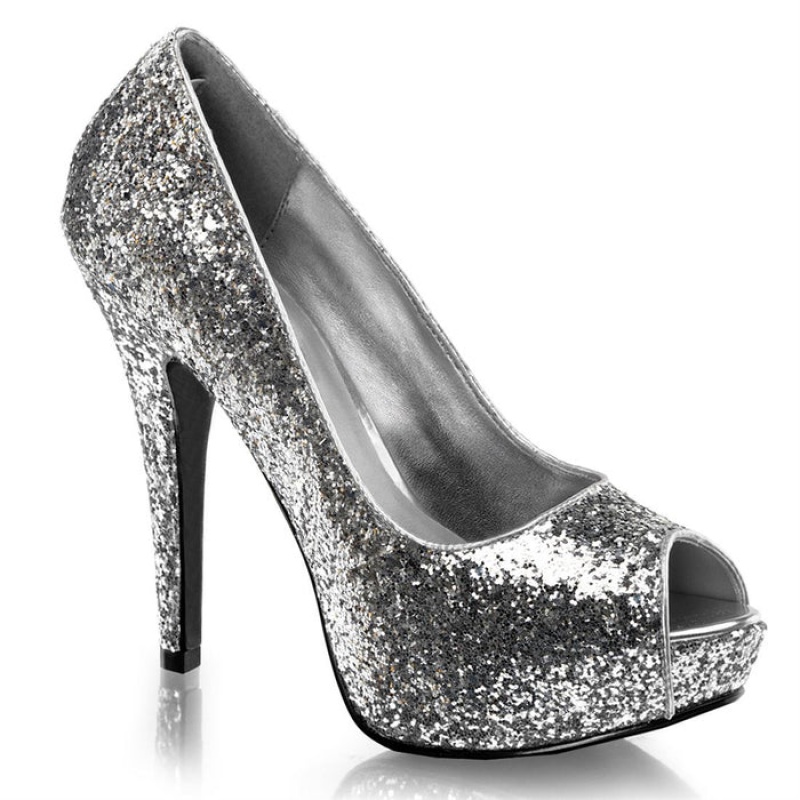 Silver Pleaser Twinkle-18G Women's Pumps | GO4051736