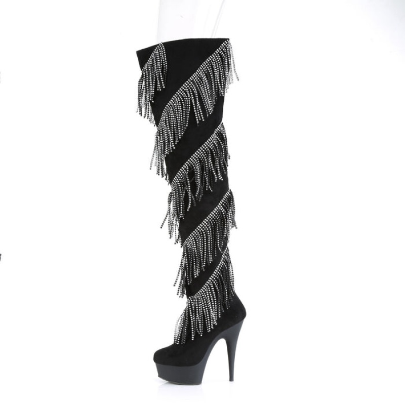 Silver / Black Pleaser Delight-3065 Women's Boots | MT5387129