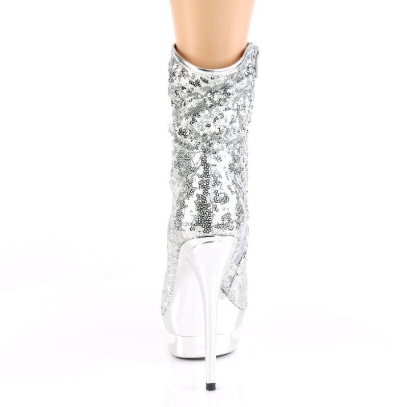 Silver / Silver Pleaser Blondie-R-1009 Women's Boots | UI6802493