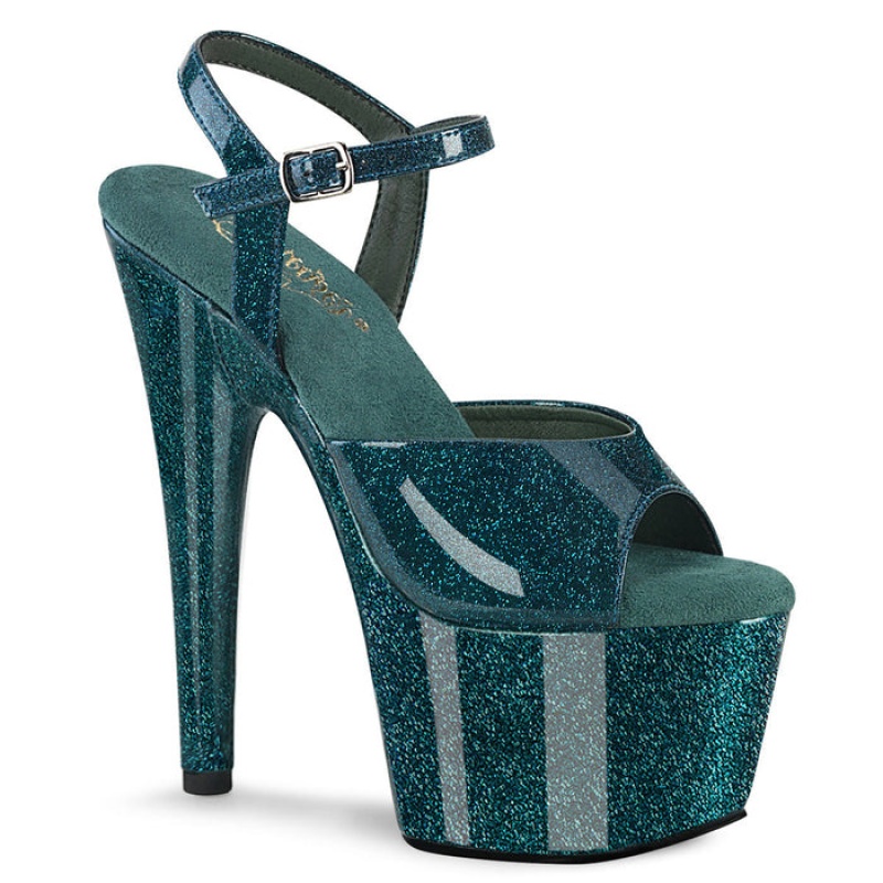 Turquoise Pleaser Adore-709GP Women's Sandals | QG5803267