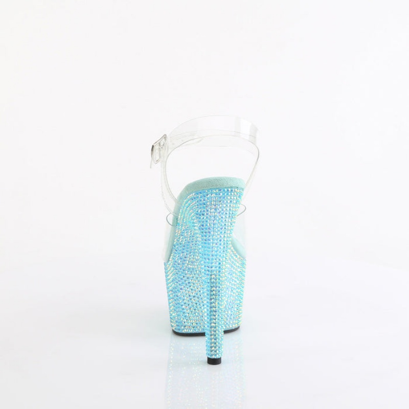 Turquoise Pleaser Bejeweled-708RRS Women's Sandals | WD1395728