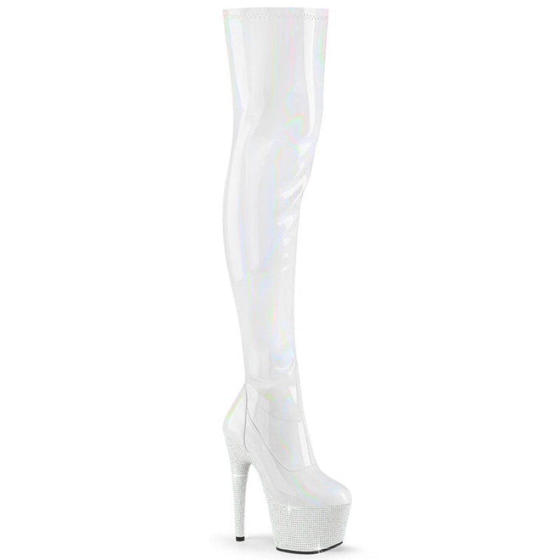 White Pleaser Bejeweled-3000-7 Women's Boots | PF1027584