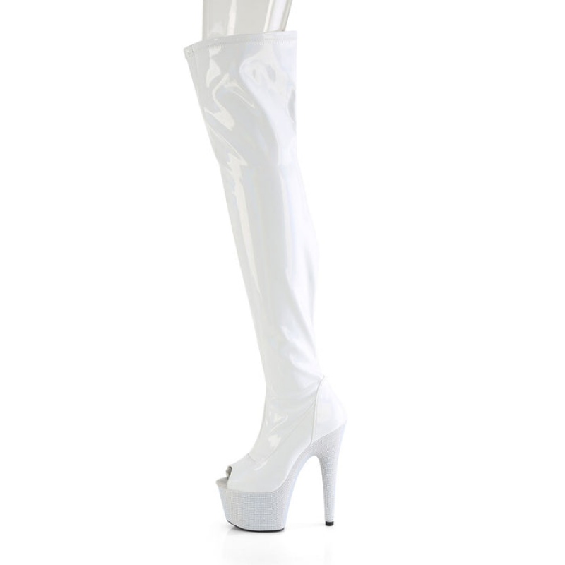 White Pleaser Bejeweled-3011-7 Women's Boots | KC7012594