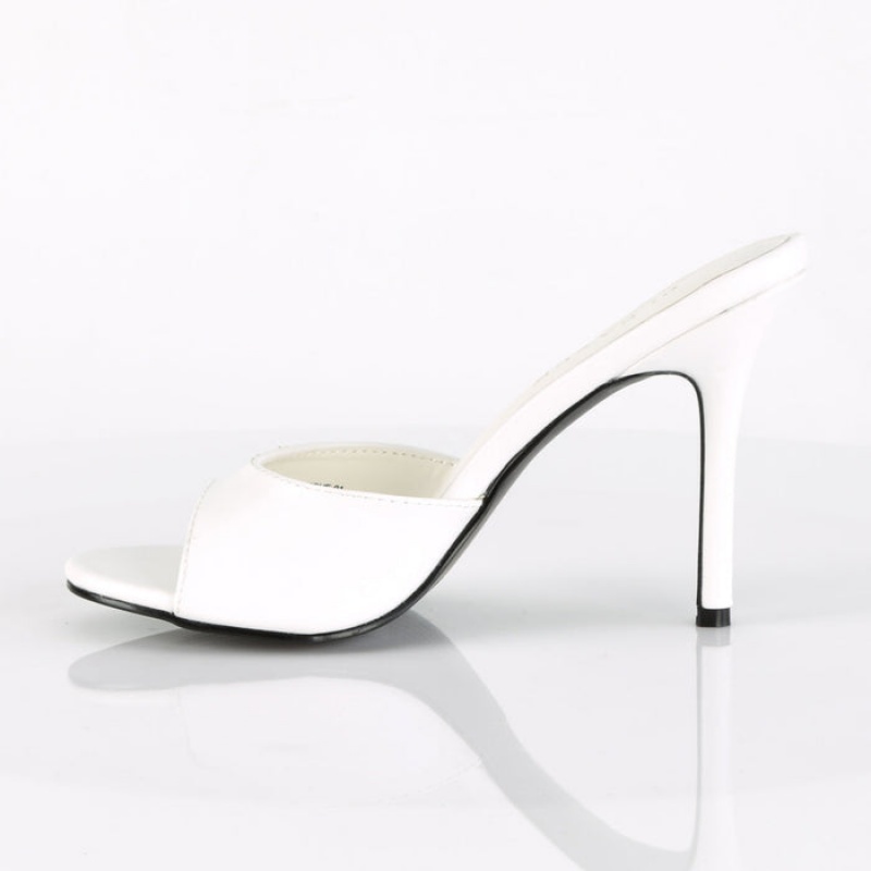 White Pleaser Classique-01 Women's Slides | YW3149856