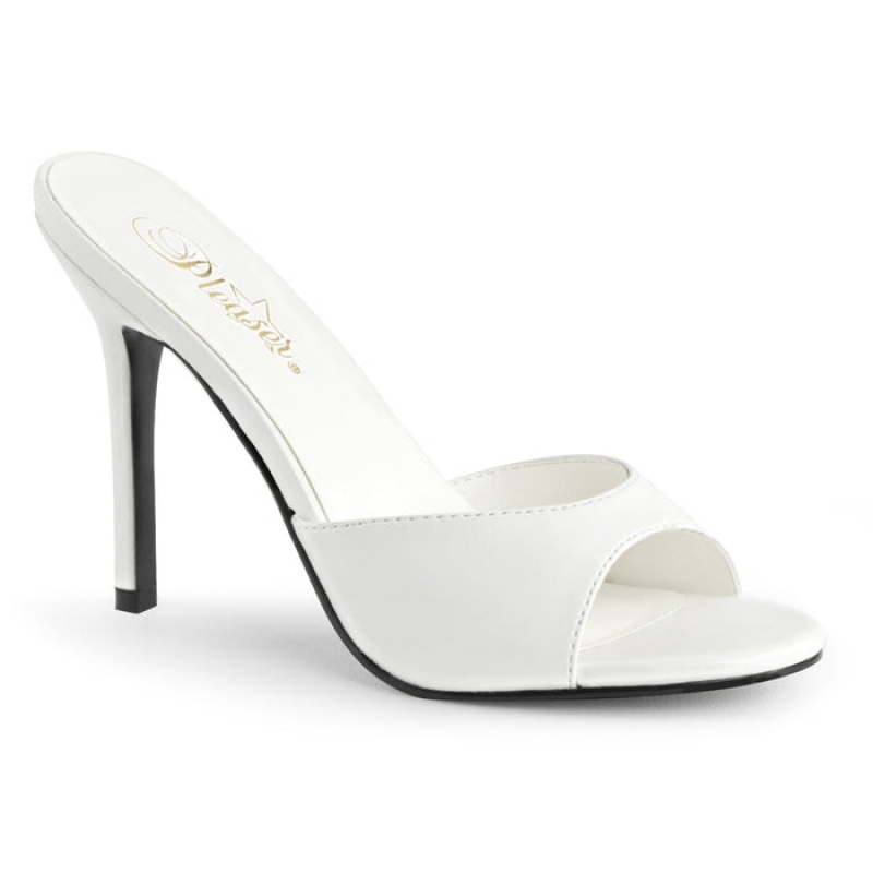 White Pleaser Classique-01 Women's Slides | YW3149856