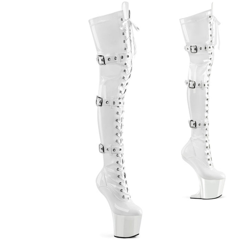 White Pleaser Craze-3028 Women\'s Boots | HX1082546