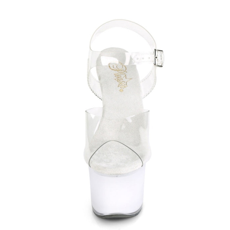 White Pleaser Discolite-708 Women\'s Sandals | UO0921685