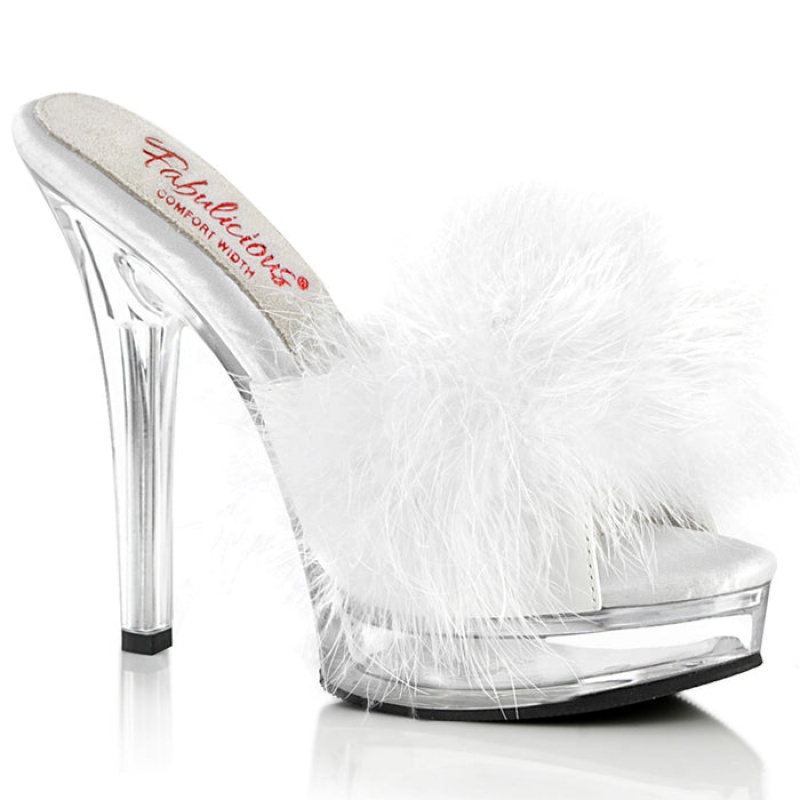 White Pleaser Majesty-501F-8 Women's Slides | TP1508376