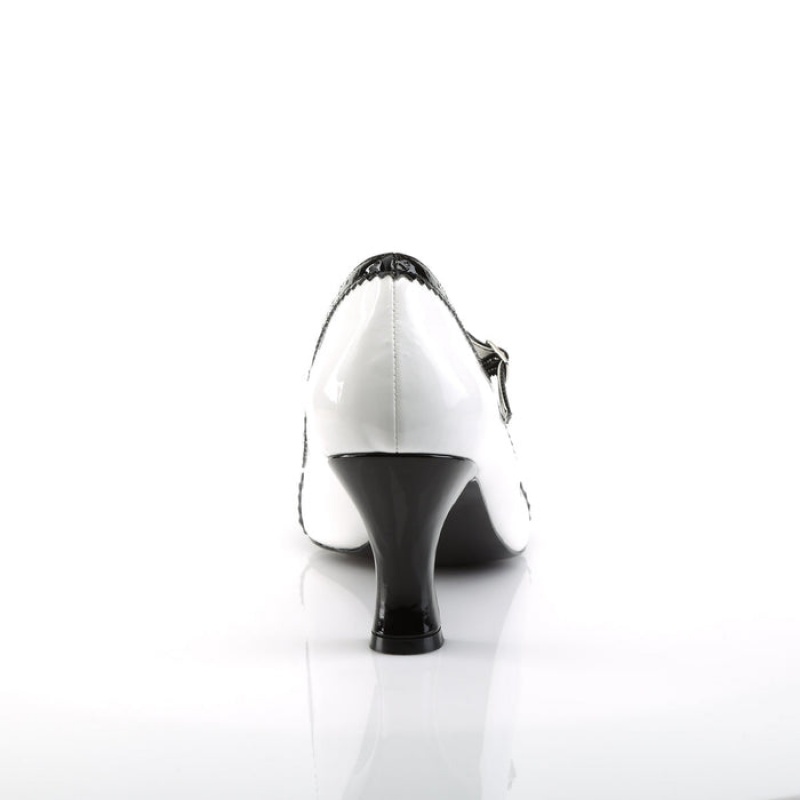 White / Black Pleaser Jenna-06 Women's Pumps | QN8124569