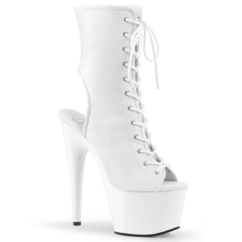 White / White Pleaser Adore-1016 Women's Boots | MH7490386