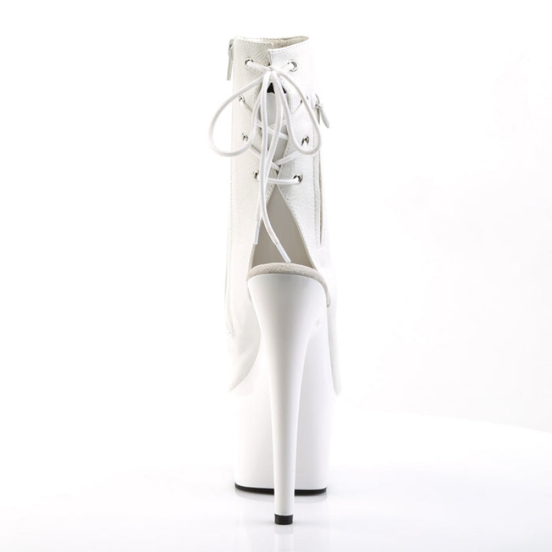 White / White Pleaser Adore-1018 Women's Boots | WG0213579