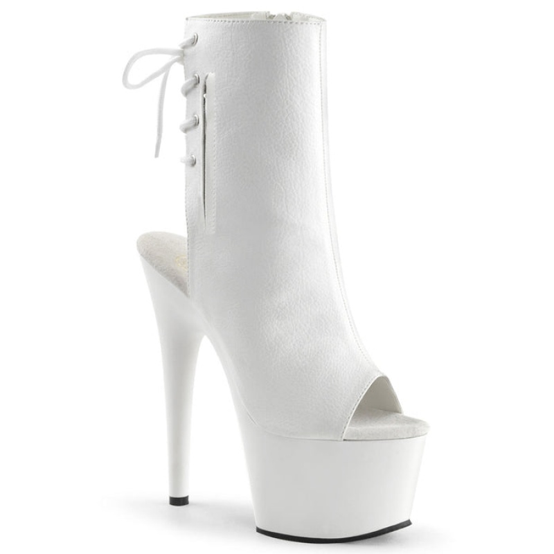 White / White Pleaser Adore-1018 Women's Boots | WG0213579